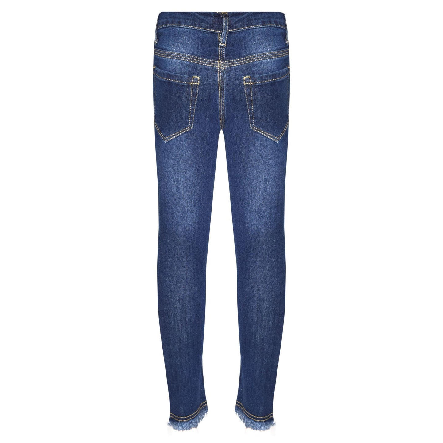 Girls Skinny Jeans Kids Stretchy Denim Ripped Rough Pants Trousers Jeggings 5-13