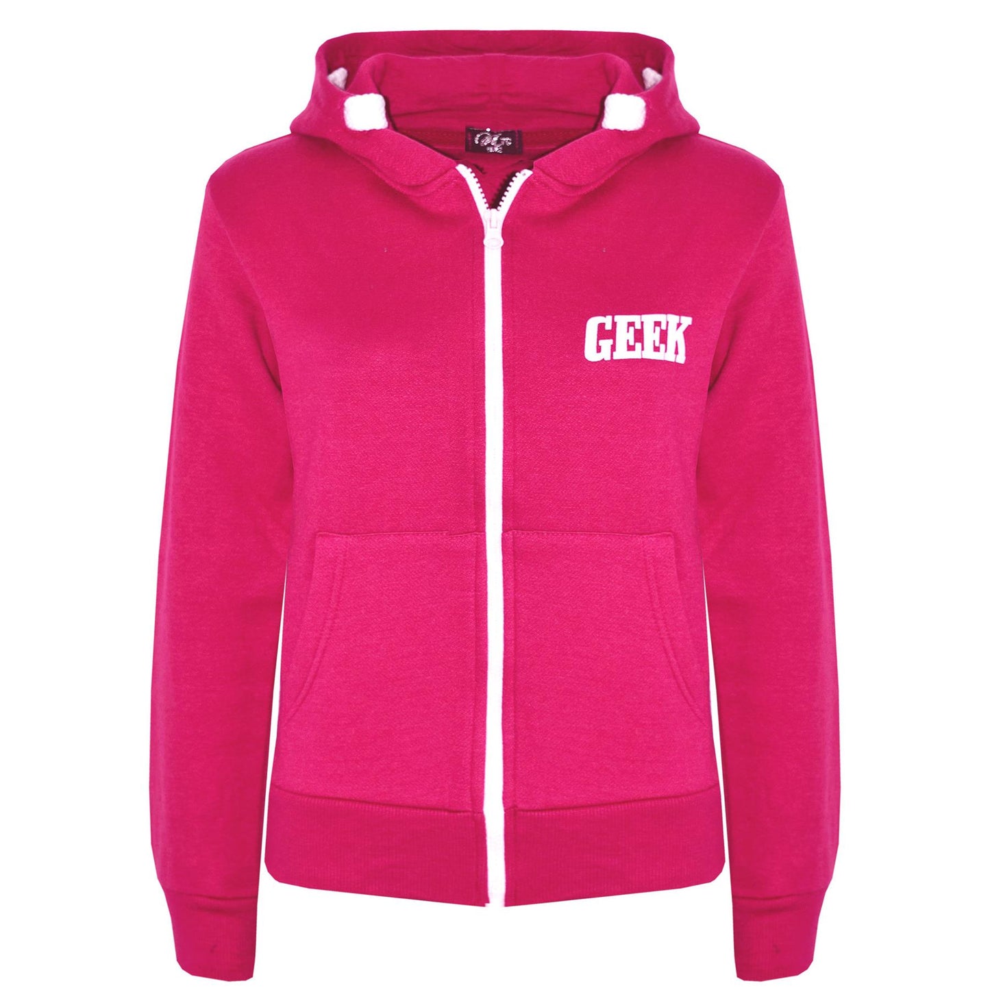 Kids Boys Girls Unisex Jackets Geek Print Fleece Zipper Hooded Hoodie Top Jacket
