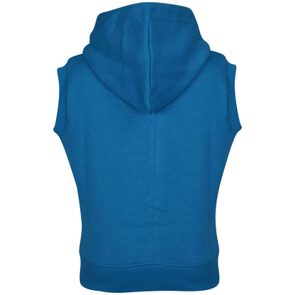 Kids Hooded Gilet Jacket Fleece Fabric No Sleeve Zipper Coat Boys Age 5-13 Year