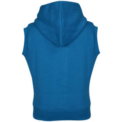 Kids Hooded Gilet Jacket Fleece Fabric No Sleeve Zipper Coat Boys Age 5-13 Year