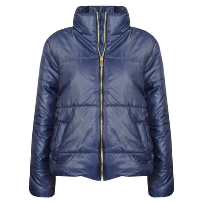 Girls Jacket Kids Wetlook Cropped Padded Quilted Puffer Bubble Jackets Coat 5-13