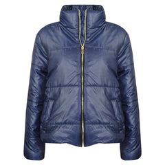 Girls Jacket Kids Wetlook Cropped Padded Quilted Puffer Bubble Jackets Coat 5-13