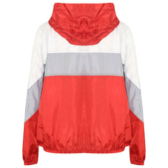 A2Z 4 Kids Girls Boys Windbreaker Waterproof Raincoat Red Jackets Contrast Panels Shower Resistant Lightweight Hooded Coat For Kids Age 5-13 Years
