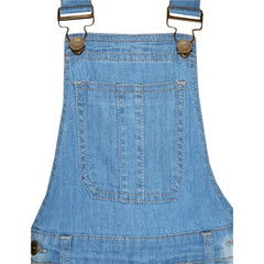 Kids Girls Denim Stretch Dungaree Shorts Jumpsuit Playsuit All In One 7-13 Years