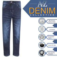 Kids Girls Relaxed Straight Fit Boot Cut Jeans For Teens Stretchy Jeans