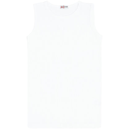 A2Z 4 Kids Kids Girls Ribbed Vest Top Designer's 100% Cotton White Fashion Tank Tops T Shirts New Age 2 3 4 5 6 7 8 9 10 11 12 13 Years