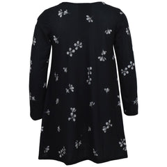 Kids Girls Swing Dress Long Sleeves Black Floral Party Fashion Summer Dresses