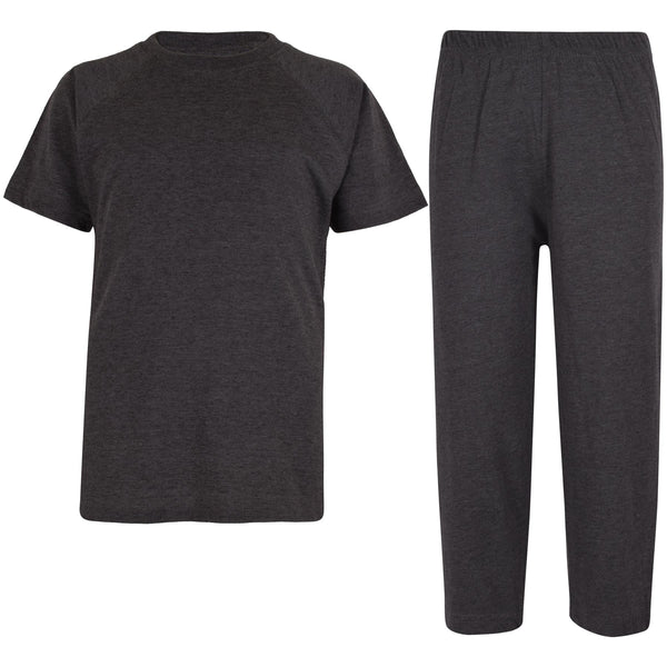 A2Z 4 Kids Girls Boys Raglan Sleeves Plain Pyjamas 2 Piece Short Sleeves Set