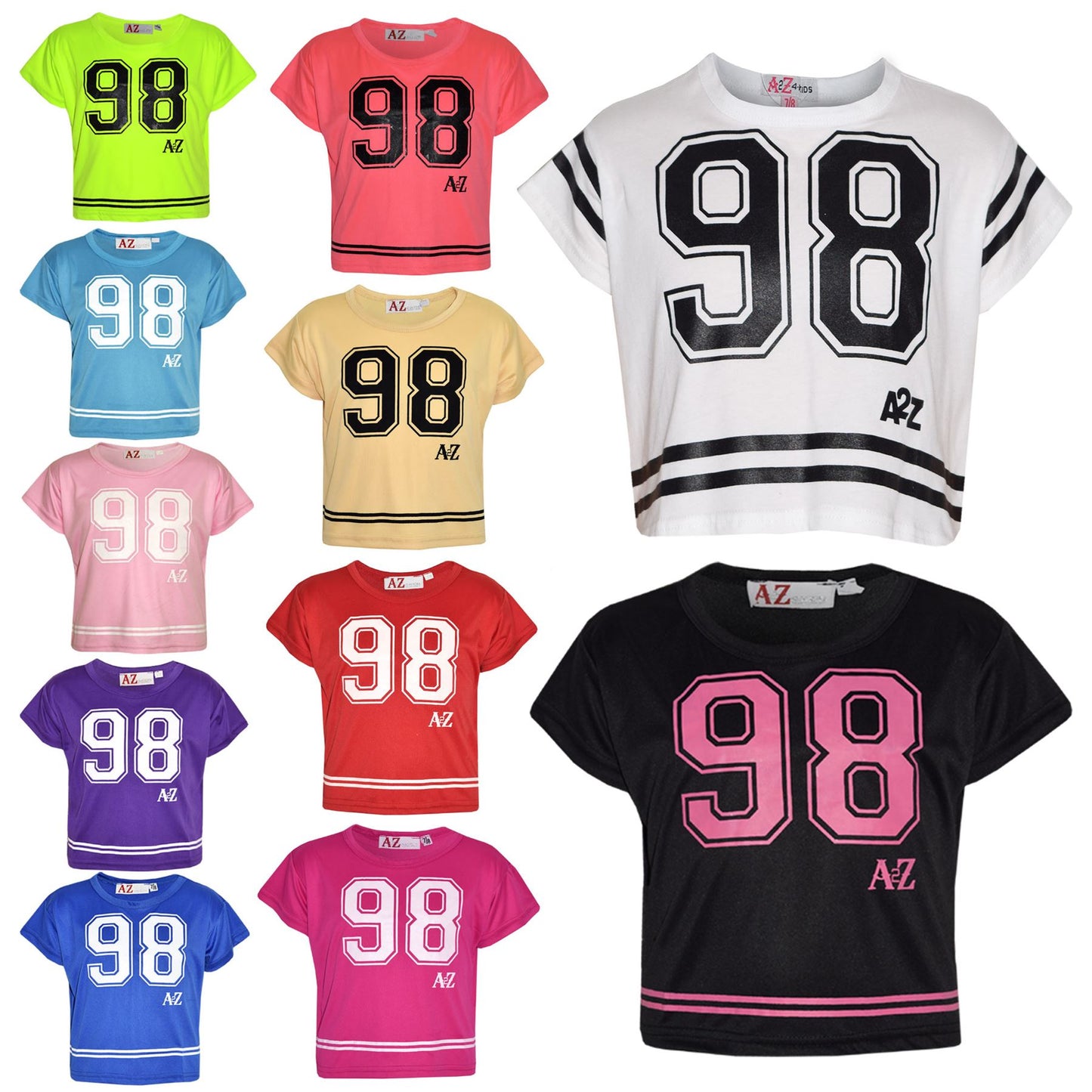 A2Z4Kids Girls Top Kids 98 Print Stylish Fashion T Shirt Crop Top New Age 5-13Yr