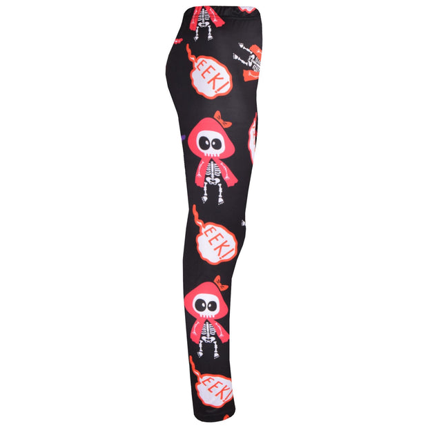 Kids Girls Legging Skeleton Print Soft Comfortable Halloween Party Leggings 5-13 - A2Z 4 Kids