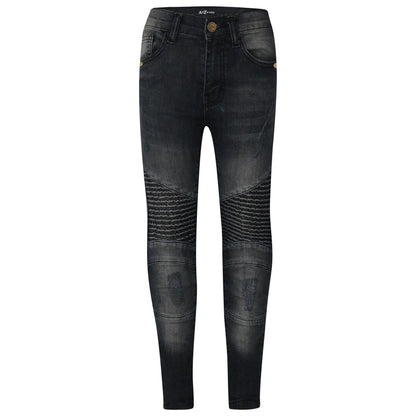 Kids Boys Stretchy Jeans Ripped Drape Panel Denim Pants Trousers New Age 5-13 Yr