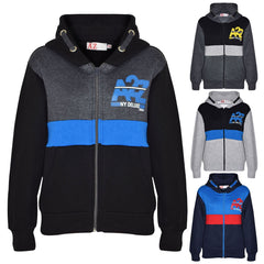 Kids Boys Girls Contrast Panel Tracksuit A2Z NY Deluxe Print Hoodie With Joggers