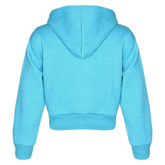Kids Girls #Selfie Printed Hooded Crop Top & Bottom Jogging Suit