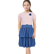 Kids Girls Summer Dress Casual Ruffle Party Dress Age 2-14