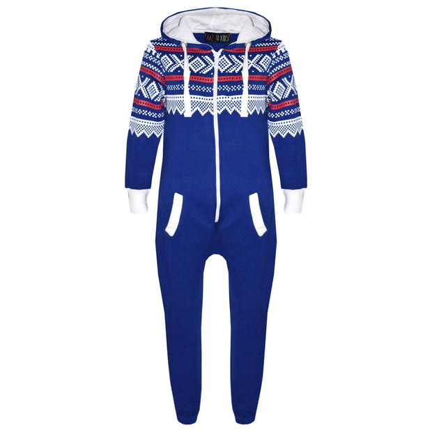 A2Z 4 Kids® Kids Fleece Onesie Girls Boys Aztec Snowflake Print All In One Jumsuit Playsuit Nightwear New Age 7 8 9 10 11 12 13 Years