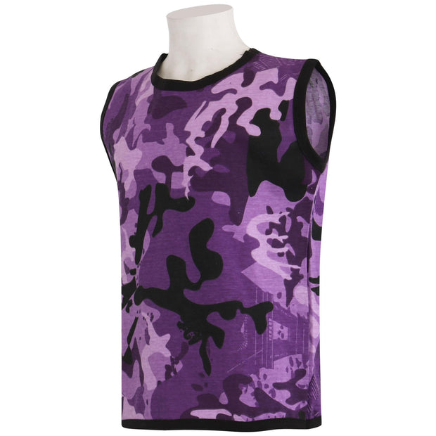 A2Z 4 Kids Girls Vest Top And Shorts 100% Cotton Camouflage Purple Taped Trendy Summer Vests Hot Pant Short Outfit Set New Age 5 6 7 8 9 10 11 12 13 Years