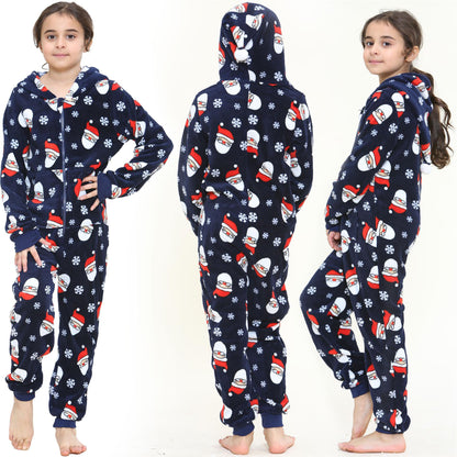 Kids Girls Boys A2Z Onesie One Piece Soft Fluffy Santa Claus Xmas Costume 7-13Yr