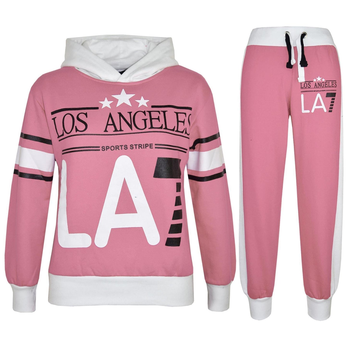Kids LA7 Tracksuit Two Colour Set Hoodie & Jogger Sweatpants Girls Boys Age 5-13