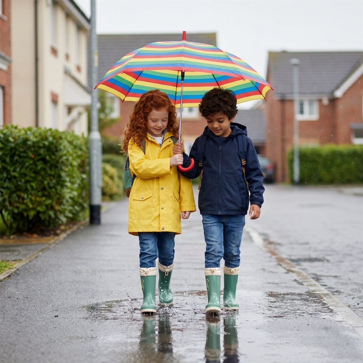 Kids Waterproof Wellington  PVC Rain Wellies Adjustable Warm Lined Non Slip Sole