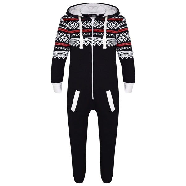 A2Z 4 Kids® Kids Fleece Onesie Girls Boys Aztec Snowflake Print All In One Jumsuit Playsuit Nightwear New Age 7 8 9 10 11 12 13 Years