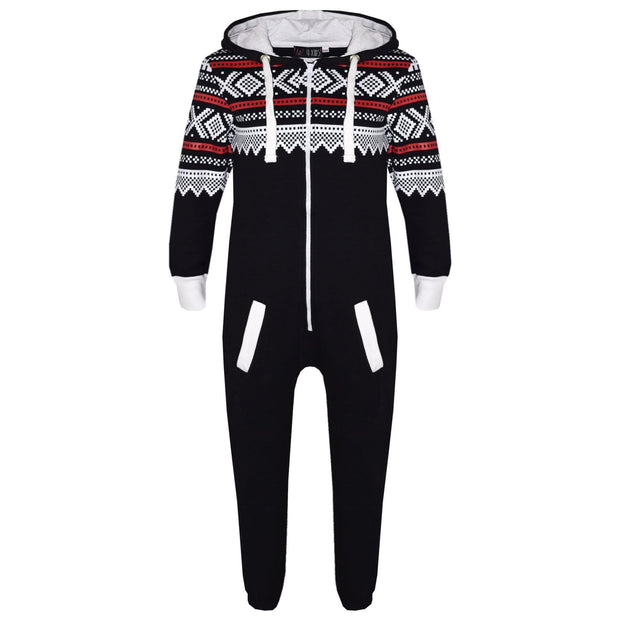 A2Z 4 Kids® Kids Fleece Onesie Girls Boys Aztec Snowflake Print All In One Jumsuit Playsuit Nightwear New Age 7 8 9 10 11 12 13 Years