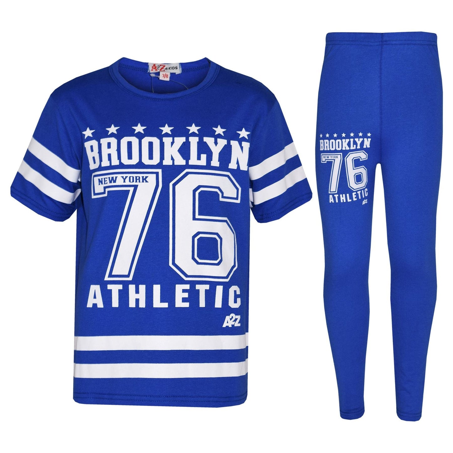 Girls Top Kids Designer's Brooklyn 76 Athletic T Shirt Top & Legging Set 7-13 Yr