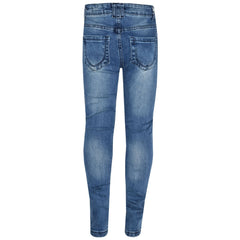 Kids Girls Stretchy Jeans Designer Ripped Drape Panel Denim Pant Trouser 5-13 Yr