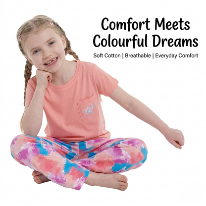 A2Z 4 Kids Girls Short Sleeve Pyjamas Set 2 Piece Comfortable Sleepwear Set
