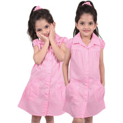 Kids Girls Pack Of 2 Uniform School Dress Gingham Dress With Matching Scrunchies