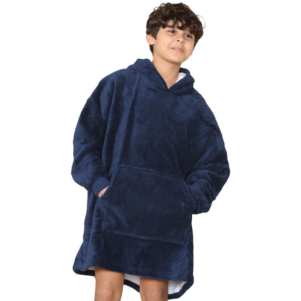 Kids Girls Boys Ultra Soft Oversized Hoodie Snuggle Plush Sherpa Fleece Lining