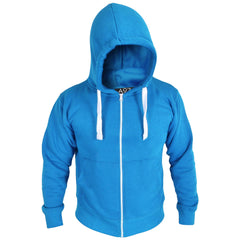 Mens Fleece Plain Zipper Hooded Long Sleeve Sweatshirt For Adults S-4XL