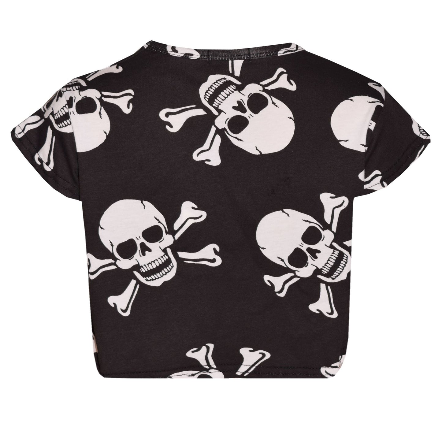 Kids Girls Boys Skull Print Crop Top Legging Skater Dress Halloween Costume 5-13