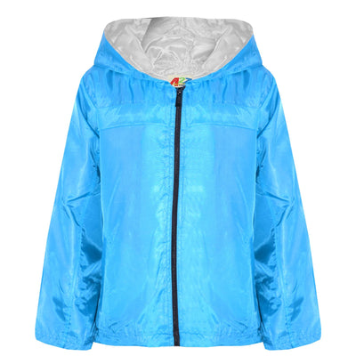 A2Z 4 Kids® Girls Boys Raincoats Jackets Kids Aqua Lightweight Kag Mac Waterproof Hooded Jacket Cagoule Rain Mac Age 5 6 7 8 9 10 11 12 13 Years