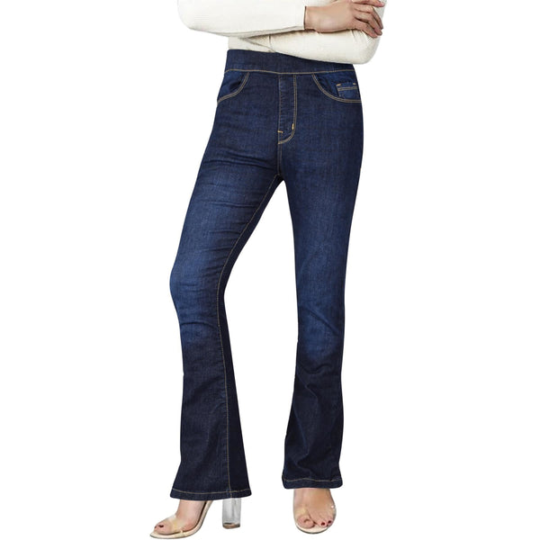 Womens Denim Jeans Comfort Stretch Flared Bell Bottom Fashion Pants For Ladies