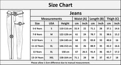 Kids Girls Stretchy Jeans Dark Blue Denim Ripped Tie Dye Print Skinny Jeggings