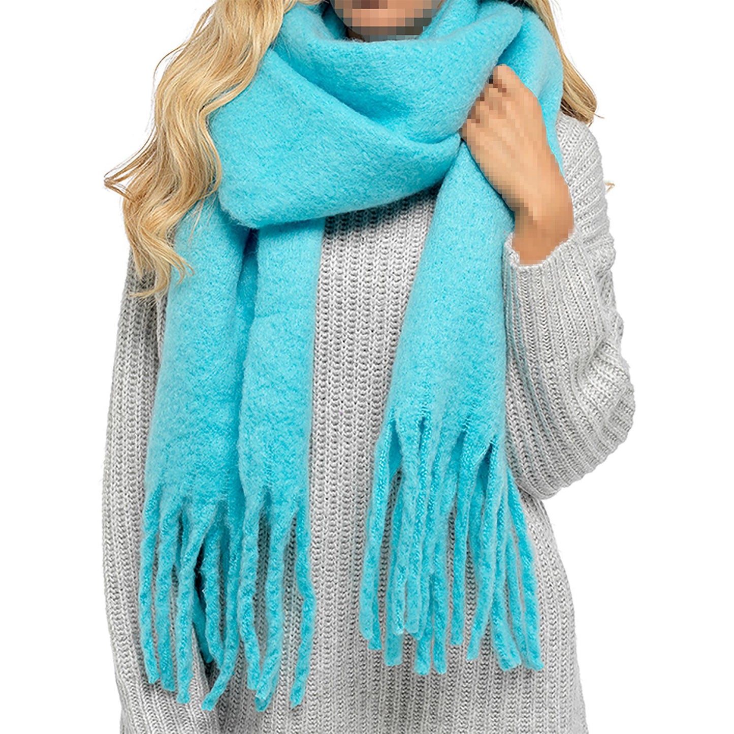 A2Z Ladies Winter Scarf Chunky Scarfs Cashmere Feel Tassel Brushed Blanket Scarf