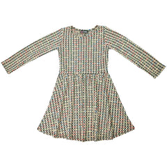 Kids Girls Skater Dress Long Sleeve Tweed Texture Flared Party Summer Dresses