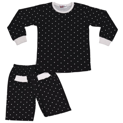 A2Z 4 Kids Girls Boys Polka Dot Children PJs 2 Piece Cotton Set Lounge Suit Nightwear Sleepwear Unisex Top Bottom Pyjamas Loungewear Dress Up Outfit Set Gifts for Children Girls & Boys Age 5-13 years