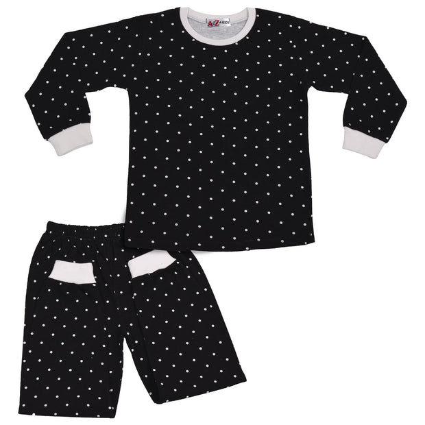 A2Z 4 Kids Girls Boys Polka Dot Children PJs 2 Piece Cotton Set Lounge Suit Nightwear Sleepwear Unisex Top Bottom Pyjamas Loungewear Dress Up Outfit Set Gifts for Children Girls & Boys Age 5-13 years - A2Z 4 Kids