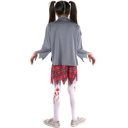 A2Z 4 Kids Girls Top Zombie School Girls Attire Lapel Collar Top & Trouser Set With Necktie Halloween Zombie Set - A2Z 4 Kids