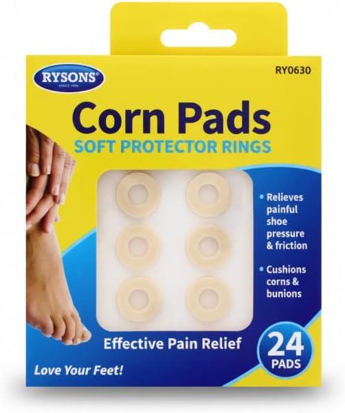 A2Z Corn Pads Soft Protector Rings 24 Pack Cushioning Foot Pain Relief