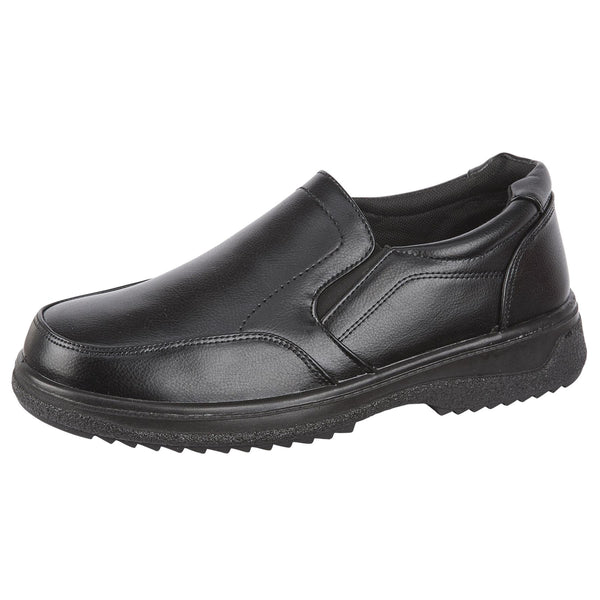 A2Z Mens Teen Boys Black Slip On Formal Work School College Smart Shoes