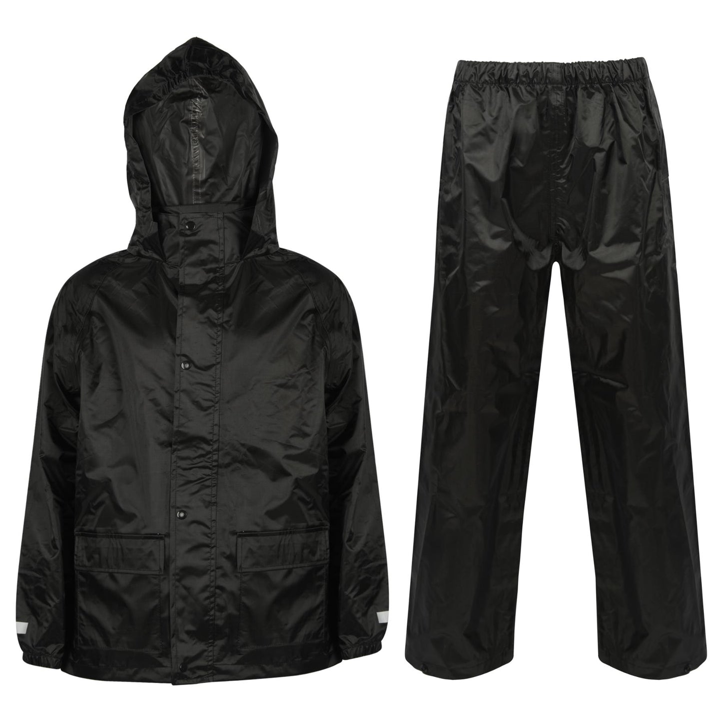 Kids Boys Girls Waterproof Hooded Rain Suit Jacket & Pants Set with Bag 3-14 Yrs