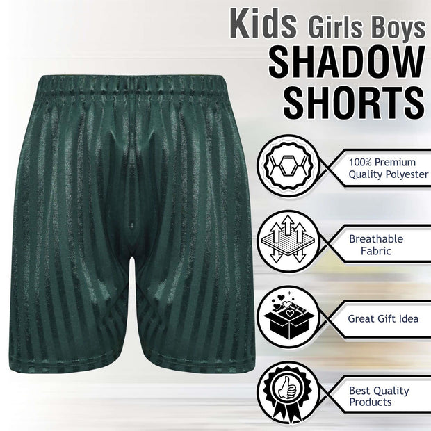 A2Z 4 Kids Shadow Stripe PE Shorts Pack of 2 Football Gym Shorts Age 2-13 Years