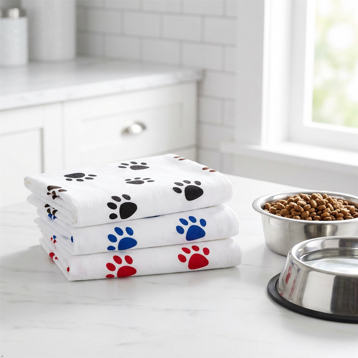 A2Z Cosy Fleece Pet Blanket 70 x 70 cm Soft Paw Print Polyester Mat