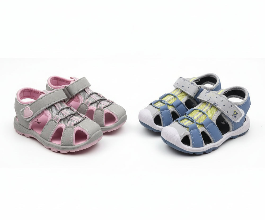 A2Z 4 Kids Boys Girls Sandals Slides Blue PU Upper Summer Beach Sports Open Toe