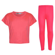 A2Z 4 Kids Girls Top Kids Plain Color Stylish Crop Top & Fashion Legging Set New Age 7 8 9 10 11 12 13 Years - A2Z 4 Kids