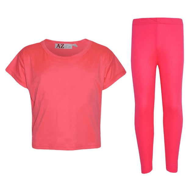 A2Z 4 Kids Girls Top Kids Plain Color Stylish Crop Top & Fashion Legging Set New Age 7 8 9 10 11 12 13 Years - A2Z 4 Kids