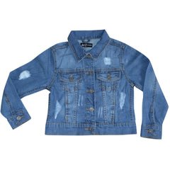 Kids Boys Denim Jacket Ripped Jeans Fashion Jackets Coat Age 3-13 Years