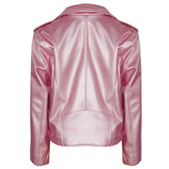 Girls Jackets Kids PU Faux Leather Jacket Zip Up Biker Coat New Age 5-13 Years